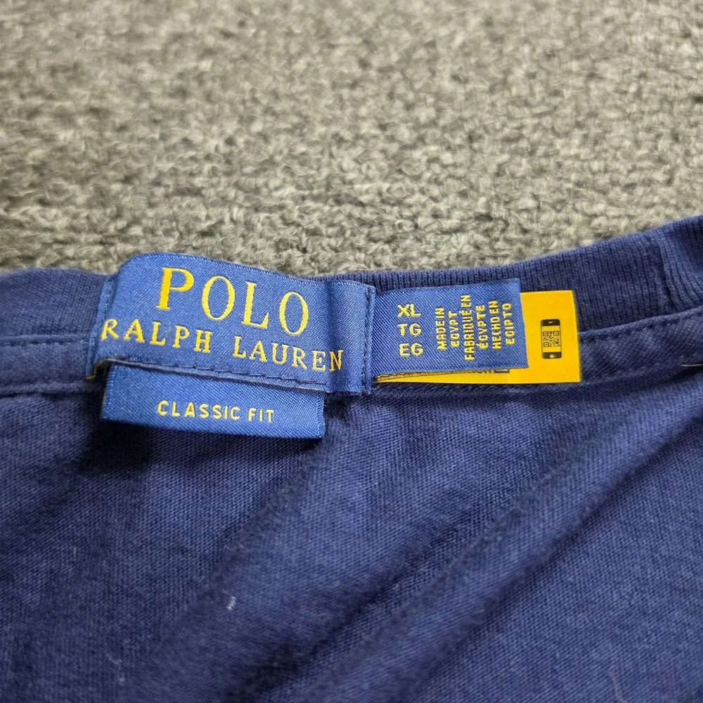 Polo Ralph Lauren Polo Bear T-Shirt Mens XL Navy Blue Pocket Graphic Tee 4243